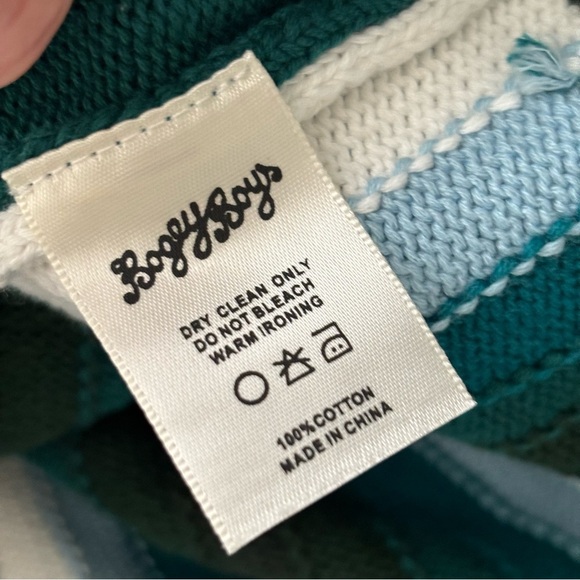 Bogey Boys Men’s S4 Cardigan Sweater Size Large Striped Preppy NWOT - Picture 6 of 7